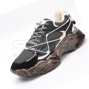 Baskets tendance en cuir de vachette respirantes avec doublure en mesh et fermeture à lacets pour l'entraînement professionnel en salle de sport - Product Image 6