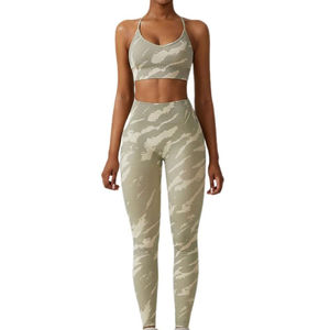 Conjunto de Yoga de Diseño Personalizado a Precio de Mayoreo, Ropa de Yoga de Secado Rápido, Conjunto de 2 Piezas para Mujer, el Mejor Material para Entrenamiento, Conjunto de Yoga en Venta - Product Image 1