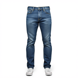 Denim <b>Jeans</b> Manufacturer Pant <b>Men</b> 100% Cotton Straight Ripped Slim Fit Stretch Breathable Winter Autumn High Quality - Product Image 1