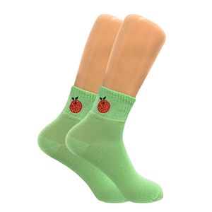 Calcetines tobilleros de mujer con bordado de frutas de dibujos animados, divertidos calcetines estampados con frutas - Product Image 3