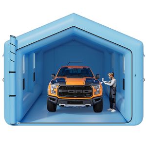 Cabina di Verniciatura Gonfiabile Triangolare con Sistema di Filtraggio dell'Aria 950W+1100W, 39.37 X 16.40 X 13.12 ft - Product Image 1