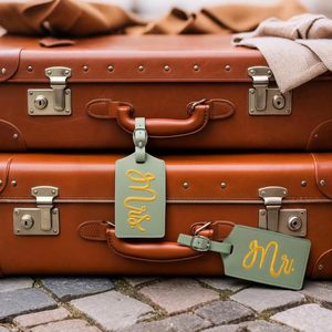 Étiquette de bagage tendance en PU pour voyage, étiquettes de valise en similicuir avec porte-nom, boucle carrée, personnalisable avec logo, cadeaux promotionnels - Product Image 1