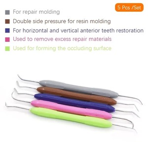 <b>Silicone</b> Handle 7pcs Dental Set Manual Power Source Kit Composite Filling Resin Spatulas CE Certified By Endopro Care - Product Image 2