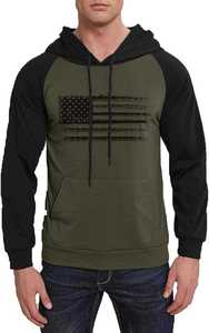 American <b>Men's</b> Casual Vintage 100% Cotton Custom Logo Beaded Embroidery Long Sleeve Winter Hoodie Lined - Product Image 6