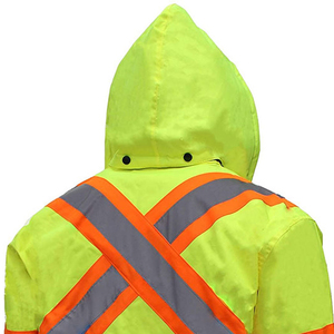 Customise Outdoor Class 2 <b>Waterproof</b> Polyester <b>Work</b> Safety Jacket Safety Jacket Winter Workwear Jacket with Reflective Safety - Product Image 4