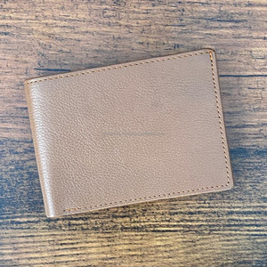 Gran oferta, billetera de cuero de grano completo Real hecha a mano de estilo Vintage Simple para hombre, billeteras plegables de cuero de búfalo genuino al por mayor - Product Image 3