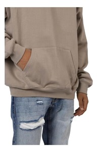 Custom Logo Unisex Heavyweight <b>Pullover</b> Hoodie Taupe Plain Blank Fleece Cotton <b>Men</b> Women Oversized Streetwear Hoodies Sweatshirt - Product Image 3