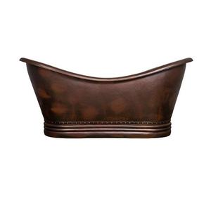 Bañera de Cobre Antigua con Acabado Pátinado, Bañera Independiente de Cobre con Tapa Enrollable, Bañera de Cobre con Acabado Antiguo - Product Image 4