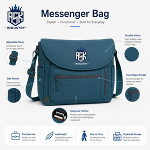 Sac messager pour homme fabriqué avec un matériau durable, des poches pratiques et une sangle de transport réglable pour le travail et les activités de plein air - Product Image 6