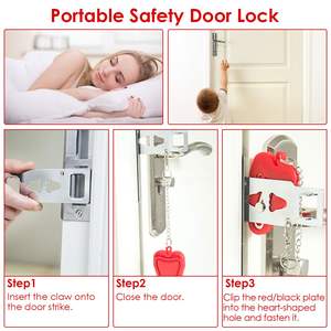 Portable 2pcs Travel <b>Locks</b> Home Hotel Apartment Security Latch <b>Lock</b> with Anti-Theft Feature <b>Door</b> <b>Safety</b> Tool - Product Image 4