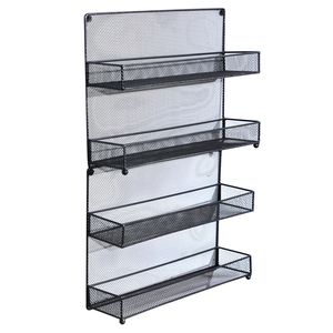 4-Tier Bronze Mesh Wall Mount <b>Spice</b> <b>Rack</b> for <b>Kitchen</b> Storage Kitchenware Organization Solution - Product Image 4