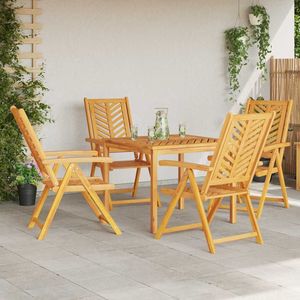Juego de comedor de jardín de madera maciza de acacia marrón de 5 piezas - Product Image 4