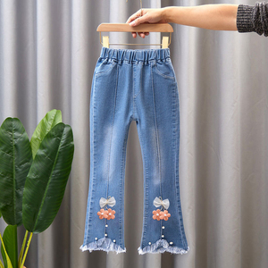 Wholesale Spring Autumn Casual Fashion Girls <b>Flare</b> Denim <b>Jeans</b> Pants & Trousers Children Pants Kids <b>Jeans</b> - Product Image 1