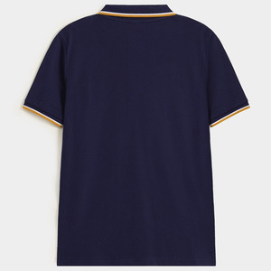 Chemises pour hommes modernes à col et poignets à revers, coupe ajustée, manches courtes, 100 % coton, broderie personnalisée, logo frontal, respirantes - Product Image 3
