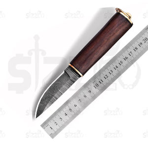 Cuchillo Puukko Hecho a Mano Personalizado |   Cuchillo de Supervivencia Nórdico de Hoja Fija de Acero de Damasco |   Cuchillo de Caza y Camping con Funda de Cuero - Product Image 6