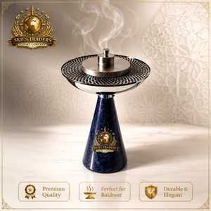 Luxury Red Marble <b>Bakhoor</b> Burner Metal <b>Oud</b> Incense Censer Middle East Charcoal Frankincense Aroma Burner Gift - Product Image 5