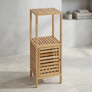 Étagère de rangement minimaliste à 3 niveaux en bois de manguier pour salle de bain, extérieur et hôtel - Product Image 1