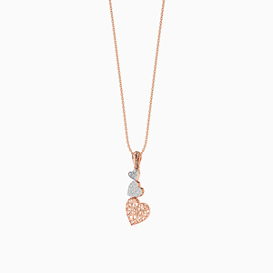 Romántico Colgante de Diamante Cultivado en Laboratorio con Triple Corazón, Regalo de Boda para Mujer, Oro de 10K, 14K, 18K, Plata 925, 935, Chapado en Rodio, Joyería de Lujo - Product Image 3