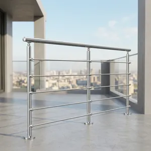 Barandilla Horizontal de Hierro Moderna, Resistente, con Acabado Pintable Resistente al Óxido, para Villas, Hoteles, Balcones y Escaleras - Product Image 3