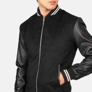 Custom OEM Men's Varsity Letterman <b>Jacket</b> High Quality Genuine <b>Leather</b> Breathable Quick Dry <b>Winter</b> Streetwear Beautiful Color - Product Image 4