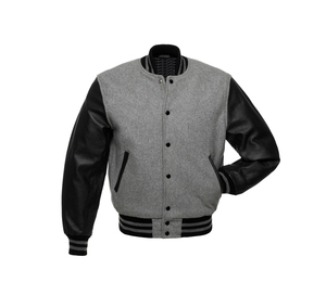 Hot Selling Custom Embroidered Premium Canvas Stand Collar Body 100% Wool Sleeves Lettermen Varsity Baseball <b>Jackets</b> Cartoon - Product Image 1