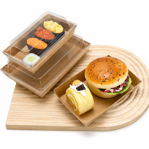 Disposable Biodegradable Eco-Friendly Food Containers Pastry Bakery Square <b>Box</b> Sandwich Lunch Paper <b>Box</b> Fruit Tray Takeout <b>Box</b> - Product Image 4