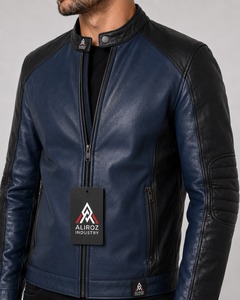 High Quality Men Leather <b>Jacket</b> Stylish Biker Coat Warm Comfortable Durable Streetwear Outerwear <b>Casual</b> Zipper OEM Service - Product Image 6