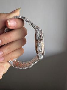 นาฬิกาข้อมือเพชรคุณภาพสูง VVS Moissanite สำหรับผู้ชายขายดีสายสแตนเลสนาฬิกาควอตซ์เคลื่อนไหวเย็น - Product Image 3