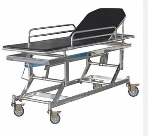 Chariot de transport de matelas en acier inoxydable pour hôpital, civière d'urgence pour transfert de patients, classe II, garantie 3 ans, Hitech Metal - Product Image 1