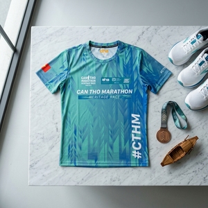 T-shirt de course Marathon Can Tho Heritage, personnalisé par sublimation, respirant, pour événements sportifs, fournisseur de vêtements de sport - Product Image 3