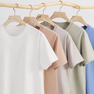 Camiseta de Algodón de 230g de Peso Pesado, Corte Holgado, Cuello Redondo, Color Sólido, Casual, Manga 5/6, Básica, Moderna, para Hombre, de Fábrica OEM - Product Image 3