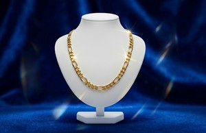 Divyoro Gold Plated Figaro <b>Chain</b> Necklace Unisex Classic Style Zinc Alloy Jewelry <b>Chain</b> - Product Image 2