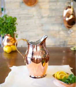Ensemble de carafes en cuivre pour restaurant et hôtel, ensemble de service d'eau en métal durable avec verres, vaisselle de cuisine commerciale pour salle à manger. - Product Image 1