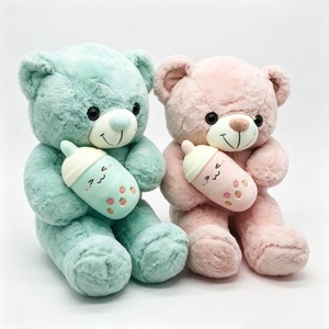 ตุ๊กตาหมีสีชมพูและสีเบจแบบกำหนดเอง พร้อมผลไม้ในมือ ขนาด 31-50 ซม. ของเล่นตุ๊กตาสัตว์นุ่มพิเศษสำหรับเด็กอายุ 3 ปีขึ้นไป - Product Image 6