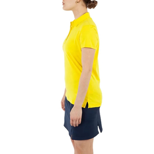 Polo pour femme à manches courtes en coton respirant, coupe ajustée, haut décontracté d'été, léger, confortable, doux, col classique, idéal - Product Image 3