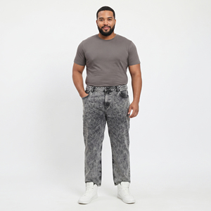 <b>Men's</b> Denim Pants <b>Men's</b> Stonewashed Straight Leg <b>Jeans</b> Pants <b>Mens</b> High Waist Casual Outerwear Denim Trouser Pajama <b>Men</b> - Product Image 1