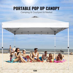Tenda a baldacchino pop-up 3x3 m (10x10 ft) in PU 250D argentato impermeabile, portatile con borsa a rotelle e sacchi di sabbia - Product Image 2
