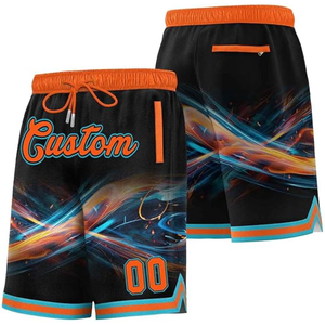 Shorts de basketball personnalisés pour hommes, 100 % polyester, double ou simple couche, été, entrejambe 5 pouces, en maille - Product Image 2