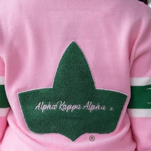 Cardigan unisexe décontracté à col en V, bleu roi uni, brodé sur le devant, style grec pour sororité Zeta Phi Beta, automne-hiver - Product Image 3