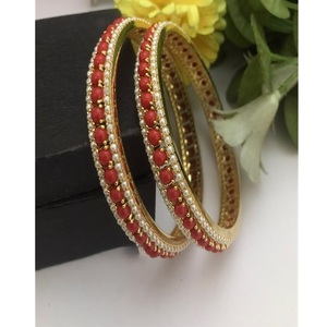 Trendy Gold Plated <b>Bangle</b> Bracelets <b>Set</b> With Turquoise And Pearl Look Classic Style For Women Party Jewelry - Product Image 2