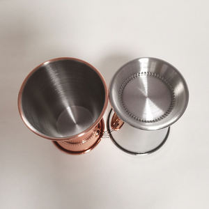 Verre à cocktail en acier inoxydable de type Mint Julep, avec bord perlé, pied, en argent, cuivre ou or, pour le Kentucky Derby et les bars - Product Image 2