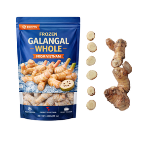 ข่าแช่แข็งธรรมชาติ แบบทั้งหัว/หั่นเป็นชิ้น กระบวนการ BQF ปอกเปลือกแล้ว ข่าอัลพินเนียออฟฟิซิแนรัม รากข่าแช่แข็ง บรรจุ 1000 กรัม - Product Image 1