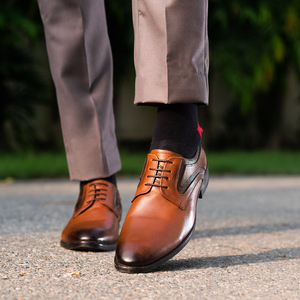 Men’s Classic Designer Leather Dress Shoes in Bold Brown All Seasons Formal Wear - Leather Shoes Brown - Product Image 3
