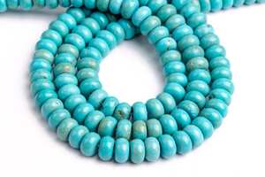 Perles rondes en pierre précieuse turquoise bleue, pour la fabrication de bijoux, bracelets, colliers, fournitures artisanales DIY - Product Image 2