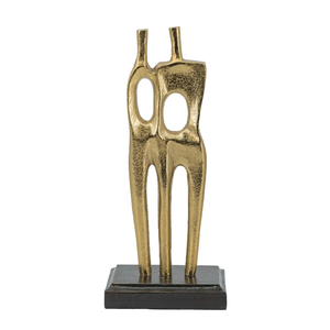 Modern <b>Gold</b> Abstract Couple Sculpture Luxury Intertwining Family Figurine on Pedestal Nordic Style Metal <b>Statue</b> for Living Room - Product Image 1
