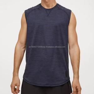 เสื้อกล้ามผ้าระบายอากาศได้ดีสำหรับผู้ชายเสื้อกล้ามใส่ออกกำลังกายเล่นยิมธรรมดาออกแบบโลโก้ได้ตามที่ต้องการ - Product Image 1