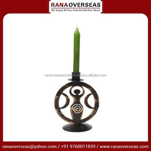 Bougeoir en métal déesse terre noir et cuivre pour centres de table de mariage d'hôtel à la maison pour décorations de noël - Product Image 3