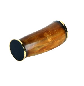 Viking Style Glass Drinking Horn 100% Handcrafted Food Safe with Natural color & Unique Animal Engraving - Product Image 1