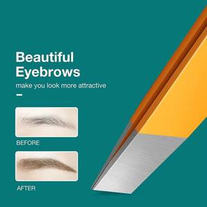 Pince à épiler de précision chirurgicale Morje en acier inoxydable à pointe lisse 10 mm couleur jaune pour l'application des cils - Product Image 4
