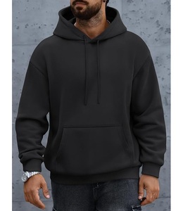 Nouveau sweat à capuche pour homme élégant, 100% coton, doublé, à manches longues, col tombant, uni, confortable, grande taille, personnalisable - Product Image 2